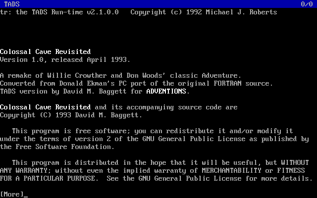 Colossal Cave Revisited abandonware