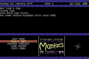 Computer Maniacs 1989 Diary 1