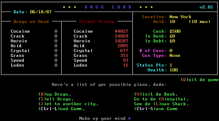 the drug lord game secret code
