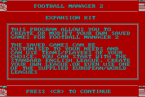 Football Manager II: Expansion Kit 0