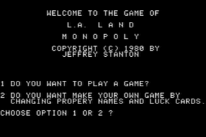 L. A. Land Monopoly 1