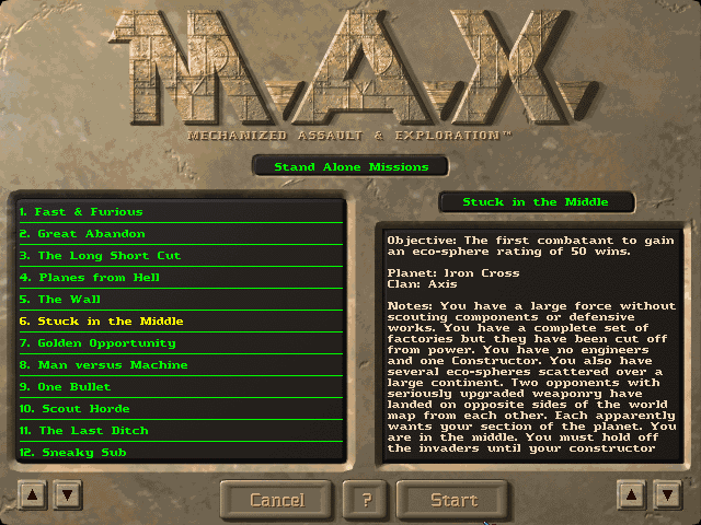 M.A.X.: Mechanized Assault & Exploration abandonware