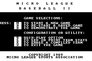 MicroLeague Baseball II 12