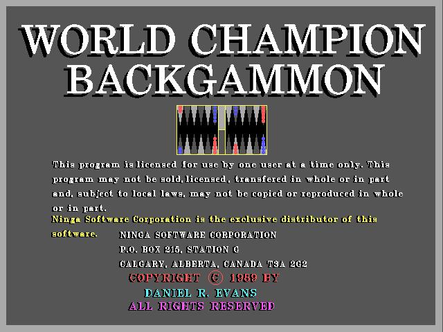 World Champion Backgammon abandonware
