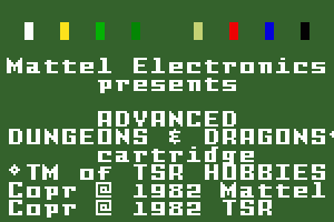 Advanced Dungeons & Dragons Cartridge 0