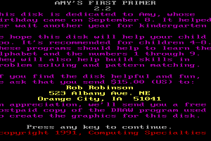 Amy's First Primer 0