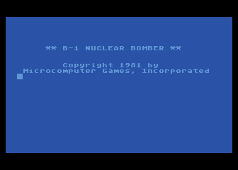 B-1 Nuclear Bomber abandonware