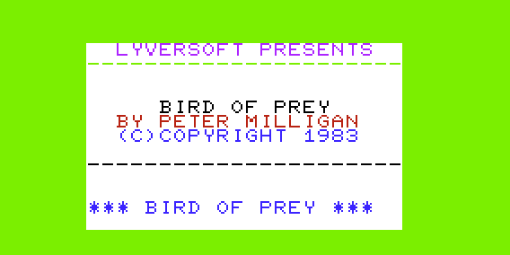 Bird of Prey abandonware