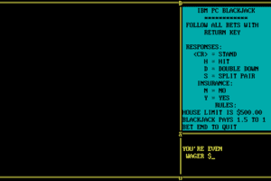 IBM PC Blackjack abandonware