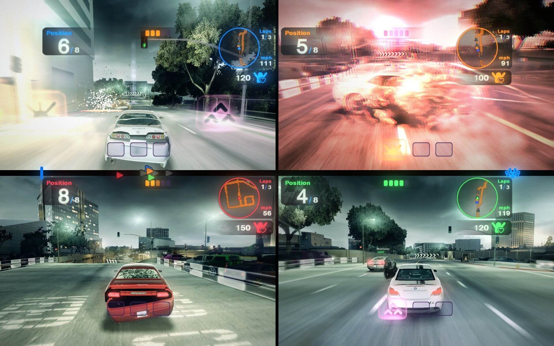 Blur- 4 players multiplayer splitscreen 
