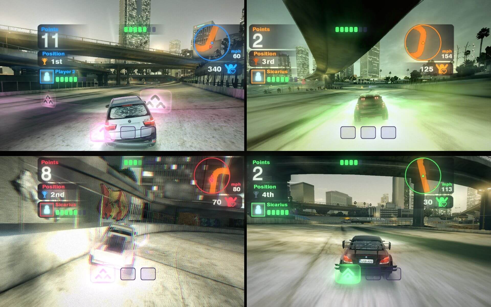 Blur 2 player splitscreen gameplay PS3 