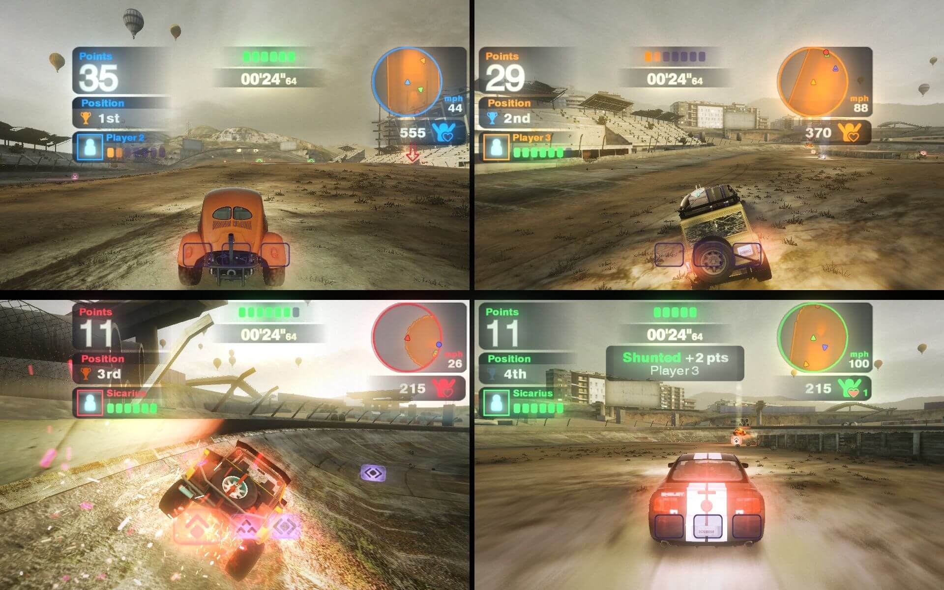 Blur- 4 players multiplayer splitscreen 