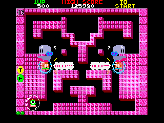 Screenshot of Bubble Bobble (Amiga, 1986) - MobyGames