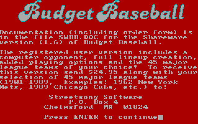 Budget Baseball 0