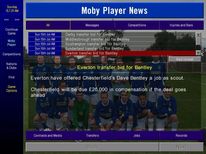 player instructions for championship manager 01/02 defence