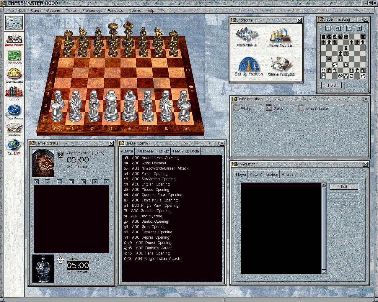 CHESSMASTER 8000 PC Game CD-ROM 2 Disc Set Vintage 2000 $9.90