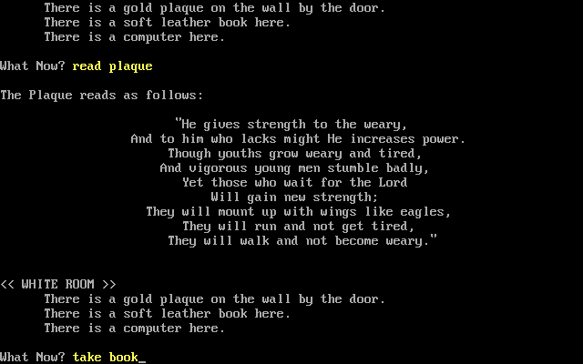 Christian Text Adventure #1 abandonware