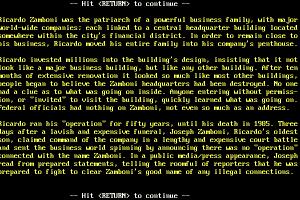 Cliff Diver, Investigator for Hire: Crime to the Ninth Power 2