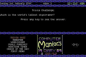 Computer Maniacs 1989 Diary 4