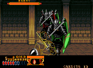 Crossed Swords , SNK Neo-Geo MVS cart. by Alpha Denshi Co., Ltd. (1991)