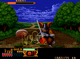 Crossed Swords , SNK Neo-Geo MVS cart. by Alpha Denshi Co., Ltd. (1991)