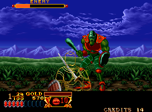 Crossed Swords , SNK Neo-Geo MVS cart. by Alpha Denshi Co., Ltd. (1991)