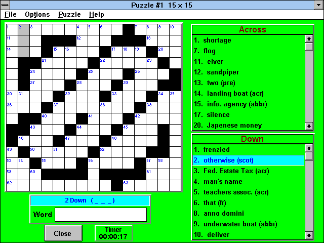 Crosswords & More for Windows abandonware