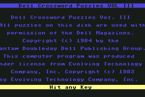 Dell Crossword Puzzles: Volume III 1