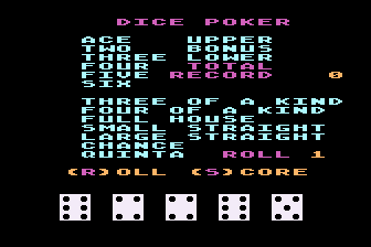 Dice Poker abandonware