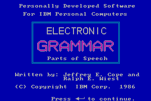 Electronic Grammar: Parts of Speech 0