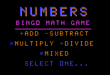 Elementary math / Bingo Math abandonware