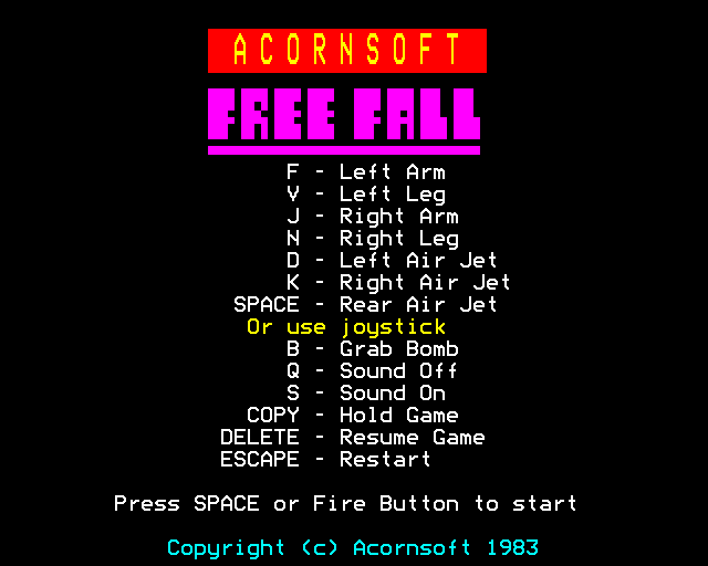 Free Fall abandonware