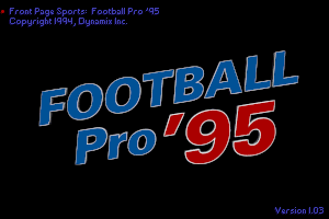 Front Page Sports: Football Pro '95 0