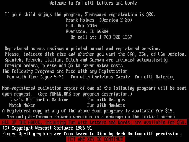 Fun With Letters & Words abandonware