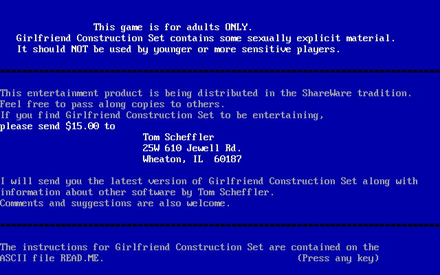 Play Girlfriend Construction Set Online - My Abandonware