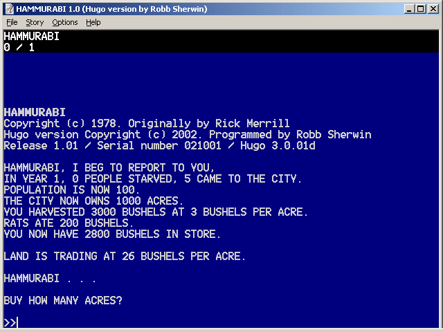 Hamurabi abandonware