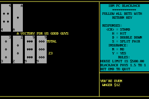 IBM PC Blackjack 2
