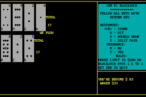 IBM PC Blackjack 3