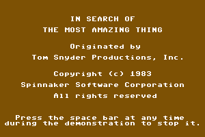 In Search of The Most Amazing Thing 1