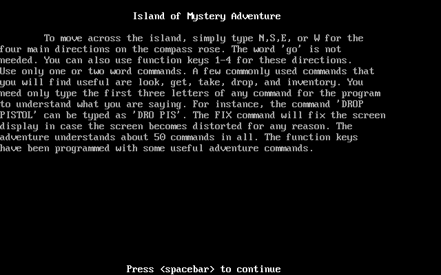 Island of Mystery Adventure abandonware