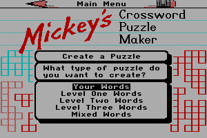 Mickey's Crossword Puzzle Maker 16