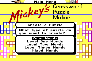 Mickey's Crossword Puzzle Maker 7