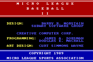 MicroLeague Baseball II 11