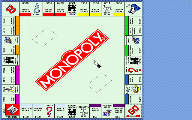 monopoly board original spaces