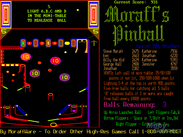 Moraff's Pinball abandonware