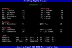 NFL Pro League Football: New 1991 Version 4