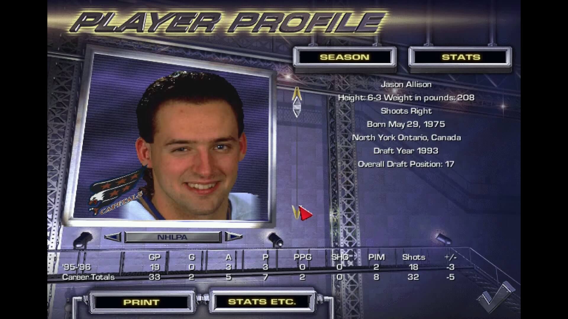 nhl 97 rosters