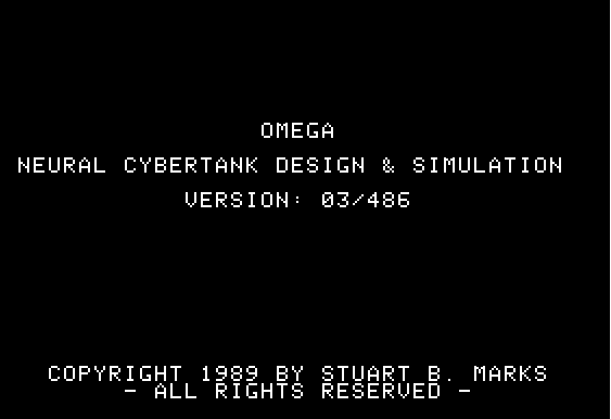 Omega: Neural Cybertank Design & Simulation - Commodore 64 Game