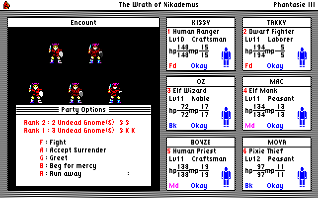 Phantasie III: The Wrath of Nikademus abandonware