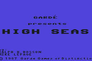 Ralph Bosson's High Seas 0